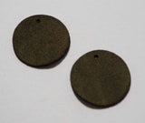 Circle - Laser Cut Shapes 2 Pc - Olive Green Suede Lambskin Leather