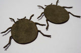 Beetle - Laser Cut Shapes 2 Pc - Olive Green Suede Lambskin Leather