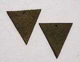 Triangle - Laser Cut Shapes 2 Pc - Olive Green Suede Lambskin Leather