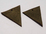 Triangle - Laser Cut Shapes 2 Pc - Olive Green Suede Lambskin Leather
