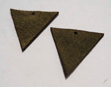 Triangle - Laser Cut Shapes 2 Pc - Olive Green Suede Lambskin Leather