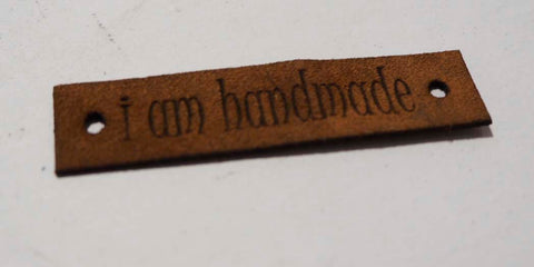 I Am Handmade - Laser Cut Tags 2 Pc - Brown Lambskin Leather