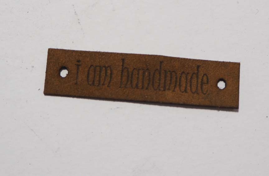 I Am Handmade - Laser Cut Tags 2 Pc - Brown Lambskin Leather