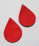 Teardrop - Laser Cut Shapes 2 Pc - Red Lambskin Leather