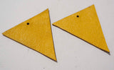 Triangle - Laser Cut Shapes 2 Pc - Bright Yellow Lambskin Leather