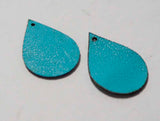 Teardrop - Laser Cut Shapes 2 Pcs - Aqua Lambskin Leather