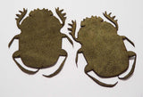 Scarab - Laser Cut Shapes 2 Pc - Olive Green Suede Lambskin Leather