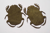 Scarab - Laser Cut Shapes 2 Pc - Olive Green Suede Lambskin Leather