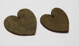 Heart - Laser Cut Shapes 2 Pc - Olive Green Suede Lambskin Leather