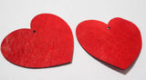 Heart - Laser Cut Shapes 2 Pc - Red Lambskin Leather