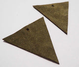 Triangle - Laser Cut Shapes 2 Pc - Olive Green Suede Lambskin Leather