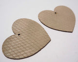 Heart - Laser Cut Shapes 2 Pc - Taupe Diamonds Lambskin Leather