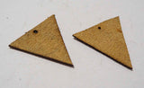 Triangle - Laser Cut Shapes 2 Pc - Beige Suede Lambskin Leather