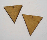 Triangle - Laser Cut Shapes 2 Pc - Beige Suede Lambskin Leather