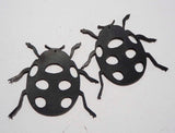 Ladybug - Laser Cut Shapes 2 Pc - Black Cow Hide Leather