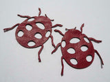 Ladybug - Laser Cut Shapes 2 Pc - Dark Red Lambskin Leather