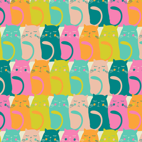 Oh, Meow! - Catitude Snooze - Art Gallery Premium Cotton Fabric
