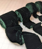 Dark Green Silk Velvet Ribbon ( 4 Widths to choose from)