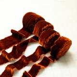 Burnt Orange Silk Velvet Ribbon ( 4 Widths to choose from)