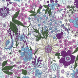 Purple on White Floral - Memoire A Paris - Lecien Japan Cotton Lawn Fabric