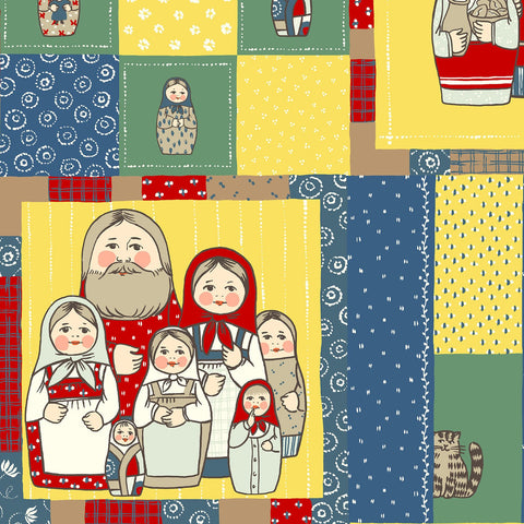 Matryoshka Squares - Quilt Gate Japanese Cotton Fabric