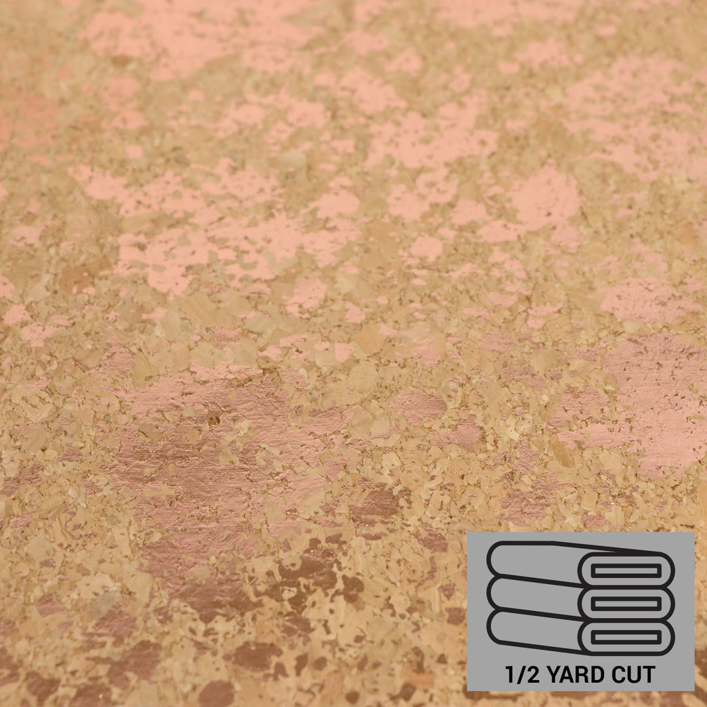 Cork Fabric - Rose Gold Splatter - 1/2 Yard by Sallie Tomato
