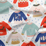 Scandinavian Christmas Pullovers White - Paintbrush Studio Cotton Fabrics