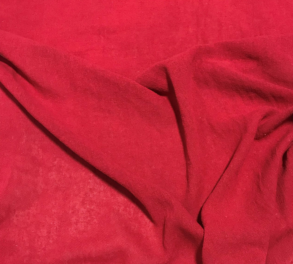 Scarlet Red - Hand Dyed Poplin Gauze Silk Noil