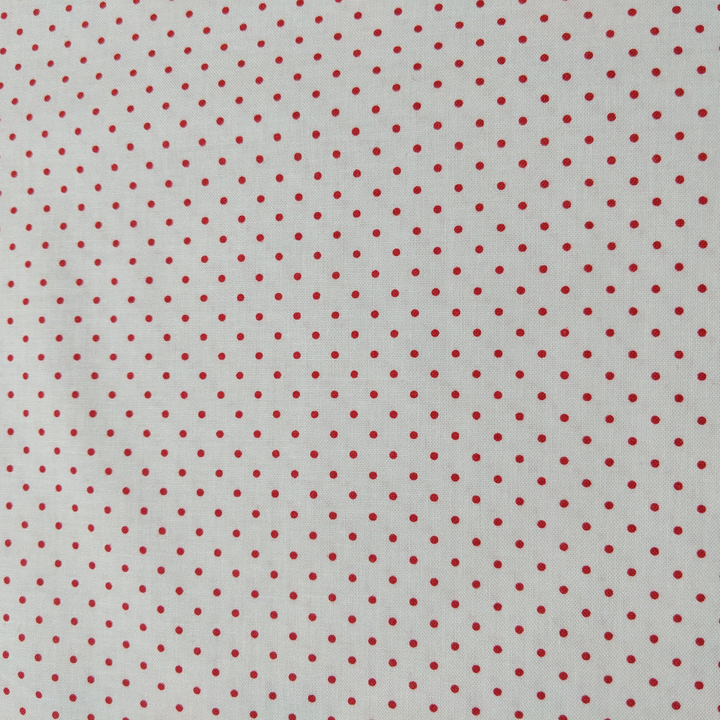 Swiss Dot On White- Red - Riley Blake Cotton Fabric