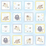 Sweet Dreams Boxes Baby Blue Sheep - Kanvas Studio Cotton Fabric