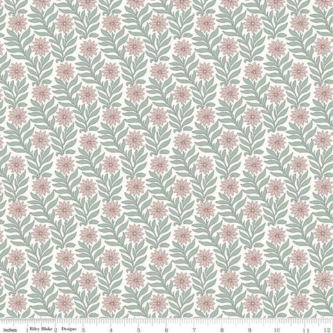 Sweet Marigold Pink/Light Green The Hesketh House Collection - Liberty of London Cotton Fabric