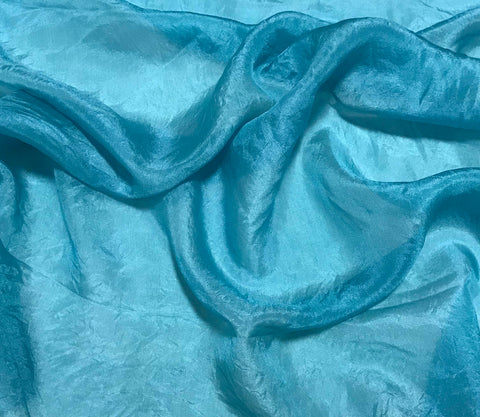 Teal Blue - Hand Dyed Silk Habotai