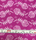 Mixed Medley - Contempo Feathers White on Fuchsia - Cotton Quilting Fabric