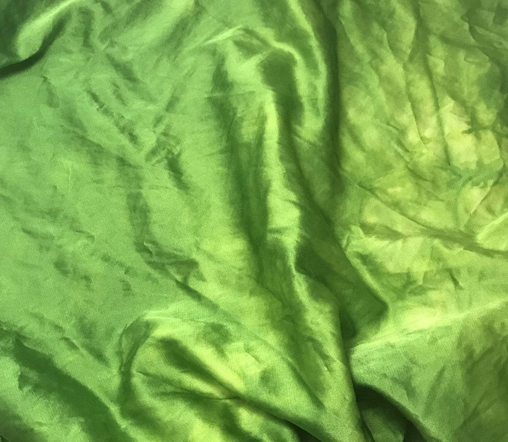 Apple Green - Hand Dyed Silk/Cotton Satin