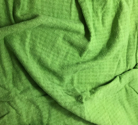 Apple Green - Hand Dyed Checkered Weave Silk Noil