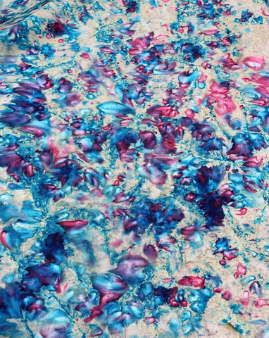 Blue Pink Ink Blot - Color Me Banyan - Banyan Batiks Studio for Northcott Fabric