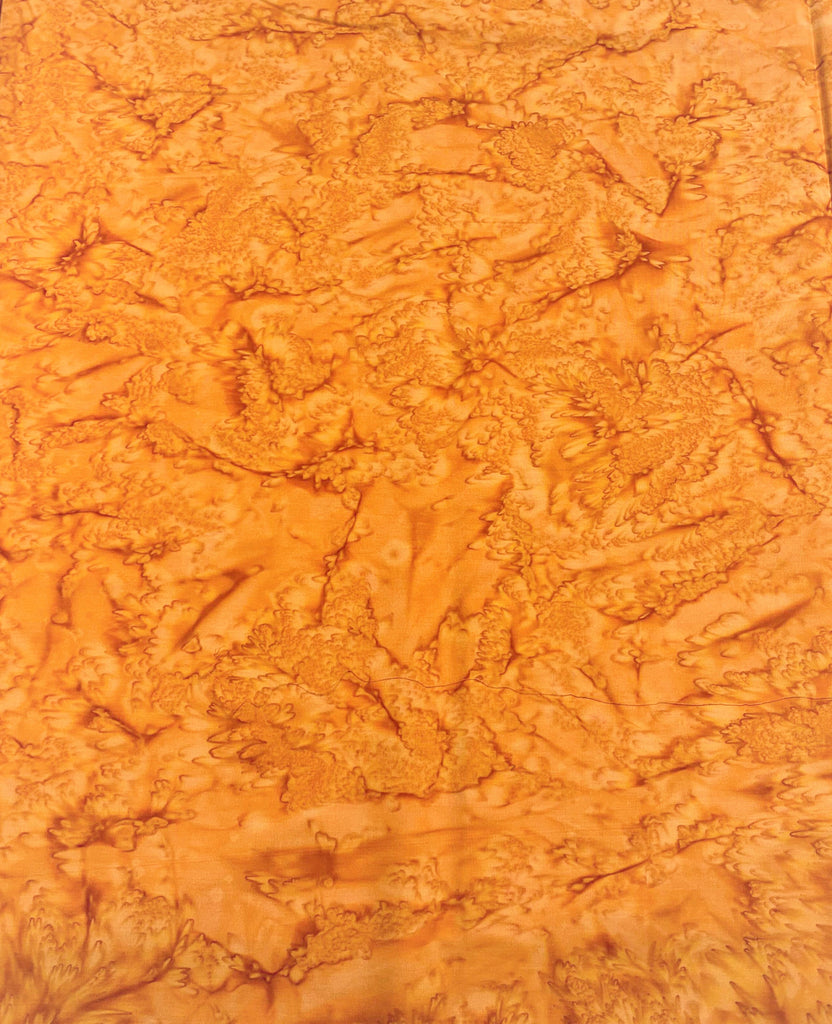 Pumpkin Orange Shadows - Banyan Batik Tone on Tone 100% Cotton Fabric