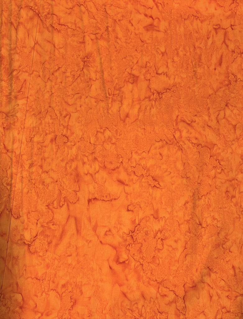 Tangerine Orange Shadows - Banyan Batik Tone on Tone 100% Cotton Fabric