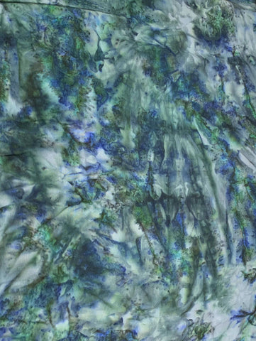 Teal Blue Watercolor Batik - Batik by Mirah Rayon Fabric
