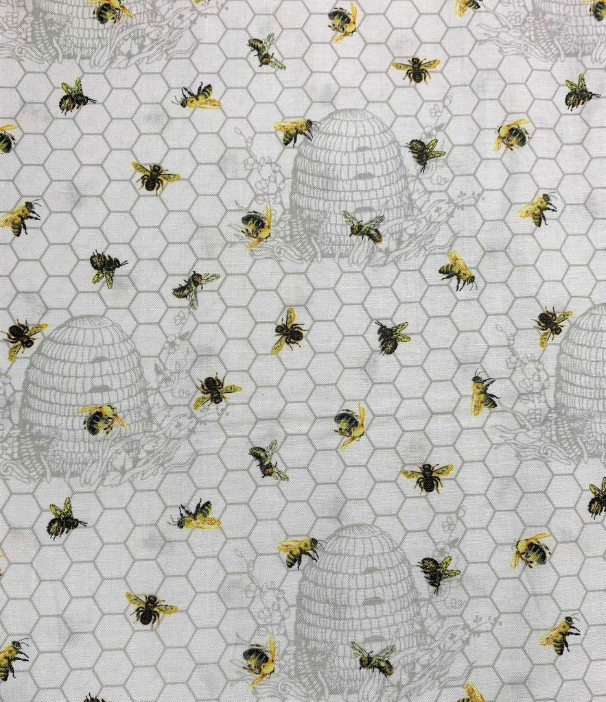 Chelsea - Beehive and Bees - Northcott Cotton Fabric