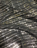 Black & Gold Sequin Stretch Fabric