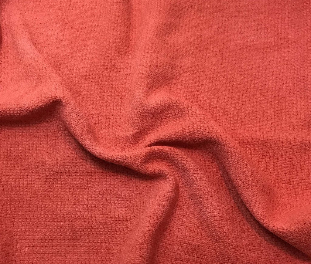 Blood Orange - Hand Dyed Squares Weave Silk Noil