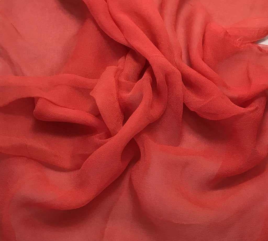 Blood Orange - 3mm Hand Dyed Silk Gauze Chiffon