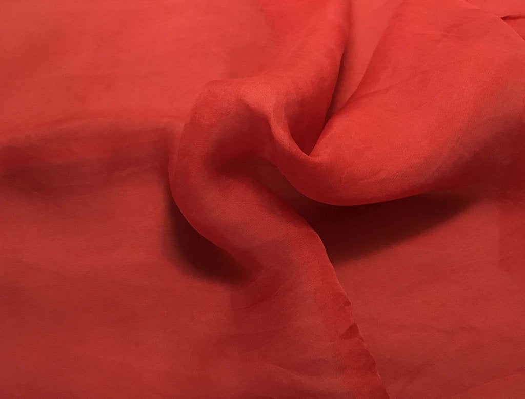 Blood Orange - Hand Dyed Silk Organza