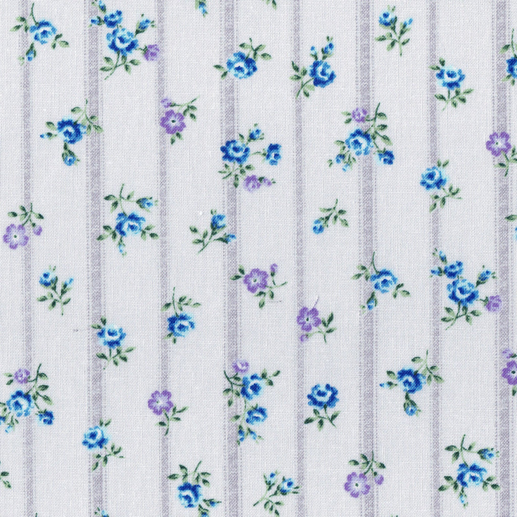 Blue & Purple Floral Wallpaper Flower Fields - Lecien Japan Cotton Fabric