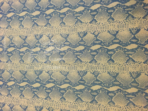 Blue Snakeskin - Lambskin Leather