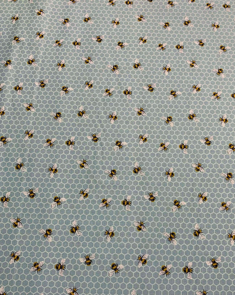 Blue Multi Honeycomb Bees - Bee Kind - by Jade Mosinski for Northcott Cotton Fabric