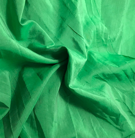 Bright Kelly Green - Hand Dyed Silk/ Cotton Habotai