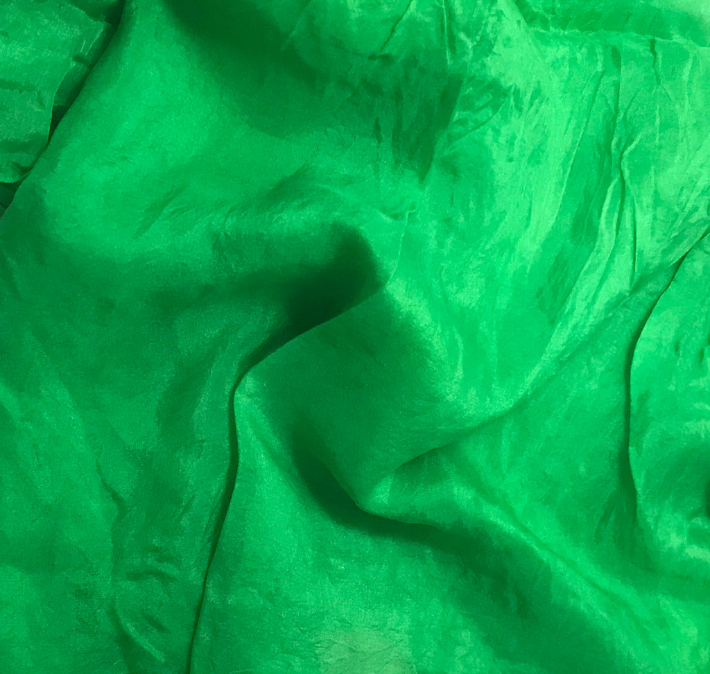Bright Kelly Green - Hand Dyed Silk Habotai