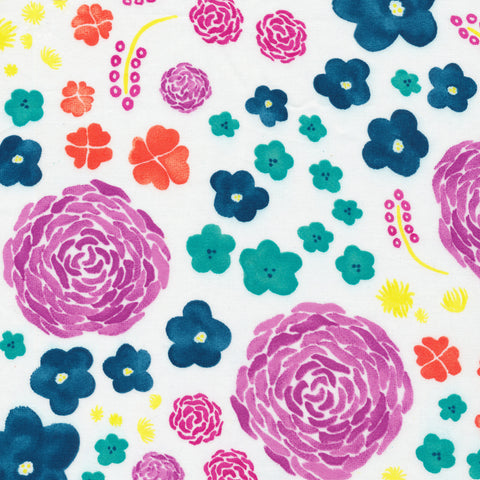 Bouquet - Brushstrokes - Cloud 9 Organic Cotton Fabric